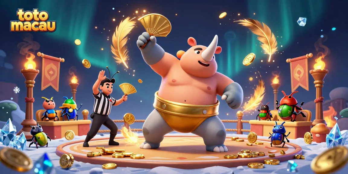 Experience thrilling action at toto macau with a beetle sumo champion in a vibrant digital arena.