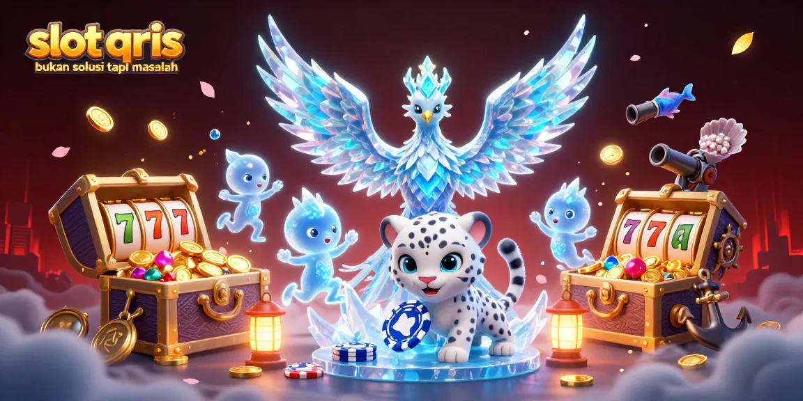 Experience the thrill of slot qris bukan solusi tapi masalah with an engaging illustration featuring vibrant characters and casino elements.