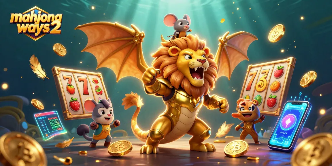 Experience mahjong ways 2 in an immersive 3D casino scene with slot reels and glowing coins.