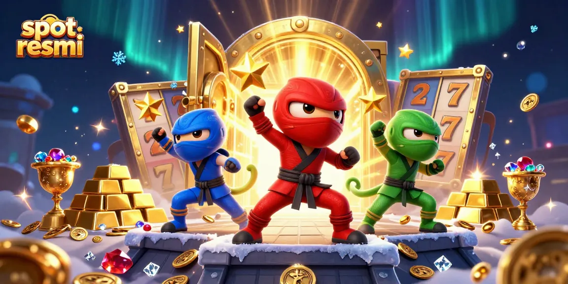 Engage in thrilling gameplay as the ninja chameleon team showcases slot resmi action with vibrant casino elements.