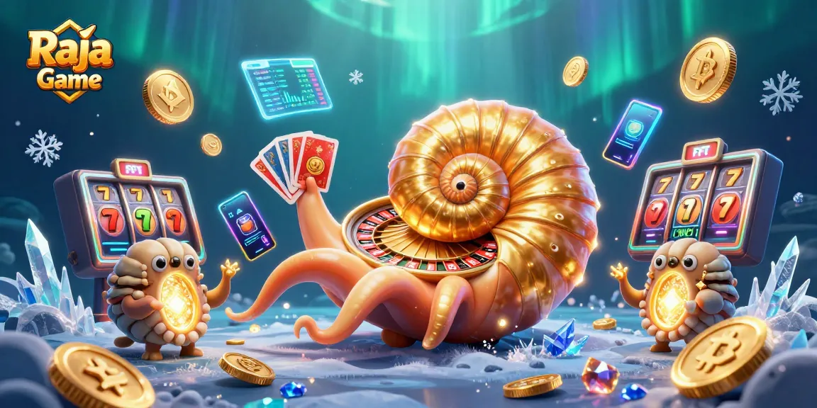 Raja Game offers thrilling gameplay with a 3D cartoon nautilus and vibrant casino elements.