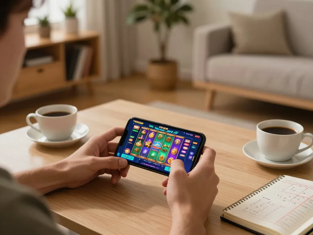 Player enjoying an exciting game on the 789club app in a cozy home setting, focused on strategy and entertainment.