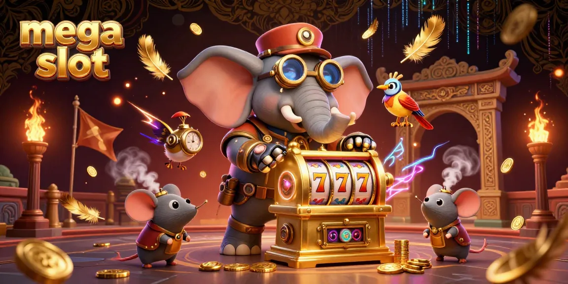 Keberuntungan dalam mega slot dengan karakter steampunk dan efek visual yang menakjubkan dalam suasana kasino yang ceria.