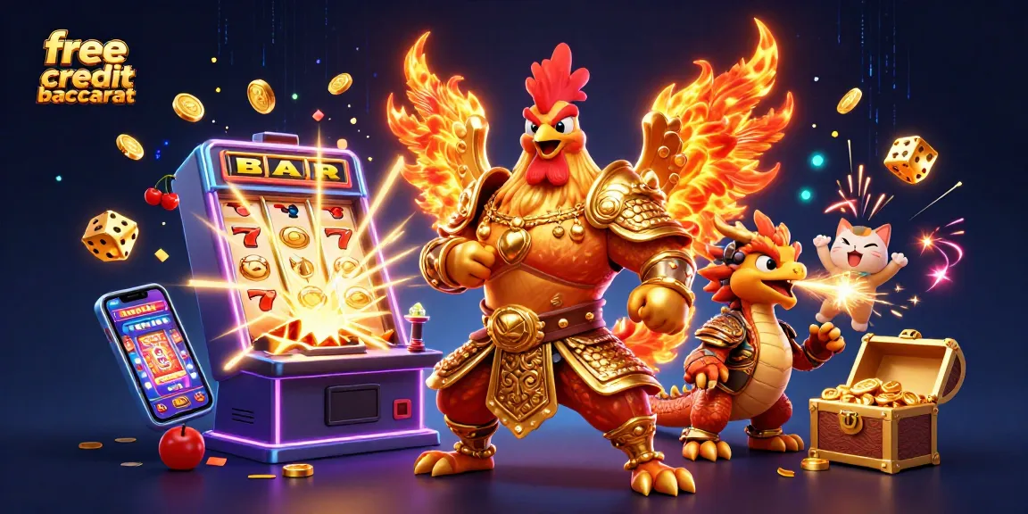 Experience the excitement of free credit baccarat with dynamic elements and engaging characters in a vibrant casino setting.
