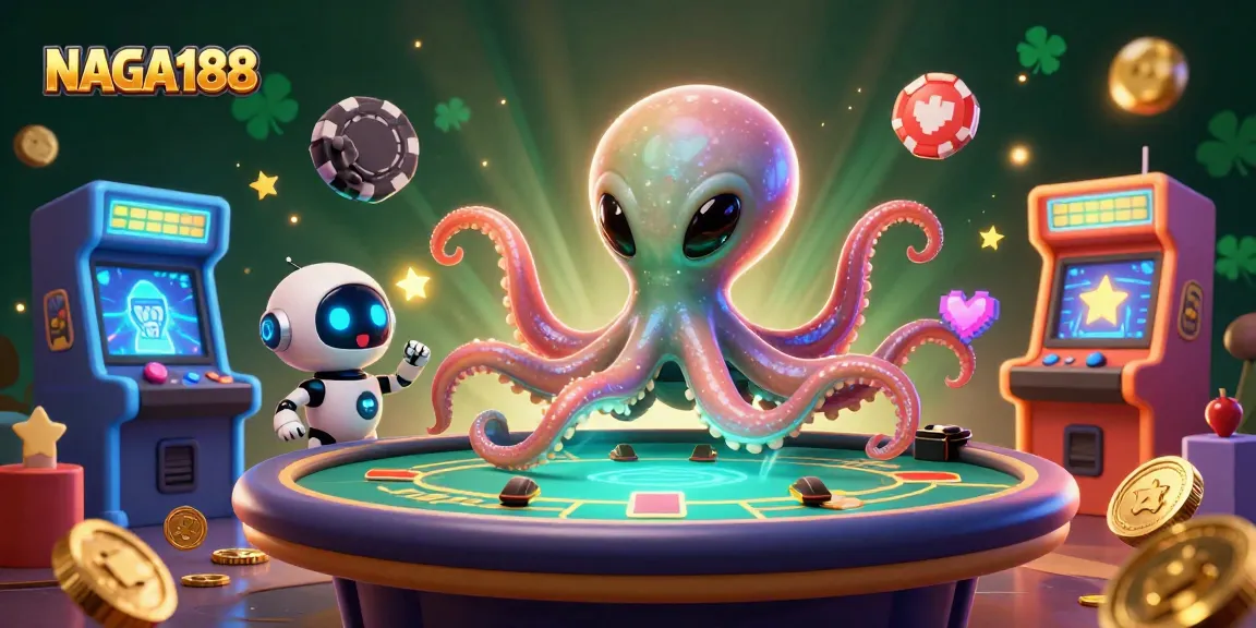 NAGA188 menghadirkan permainan kasino menarik dengan alien dan robot, menunjukkan keseruan bertaruh.
