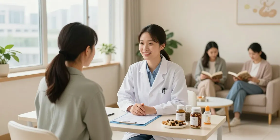 Consultation at 수원한의원 with friendly practitioner and patient in a healing environment