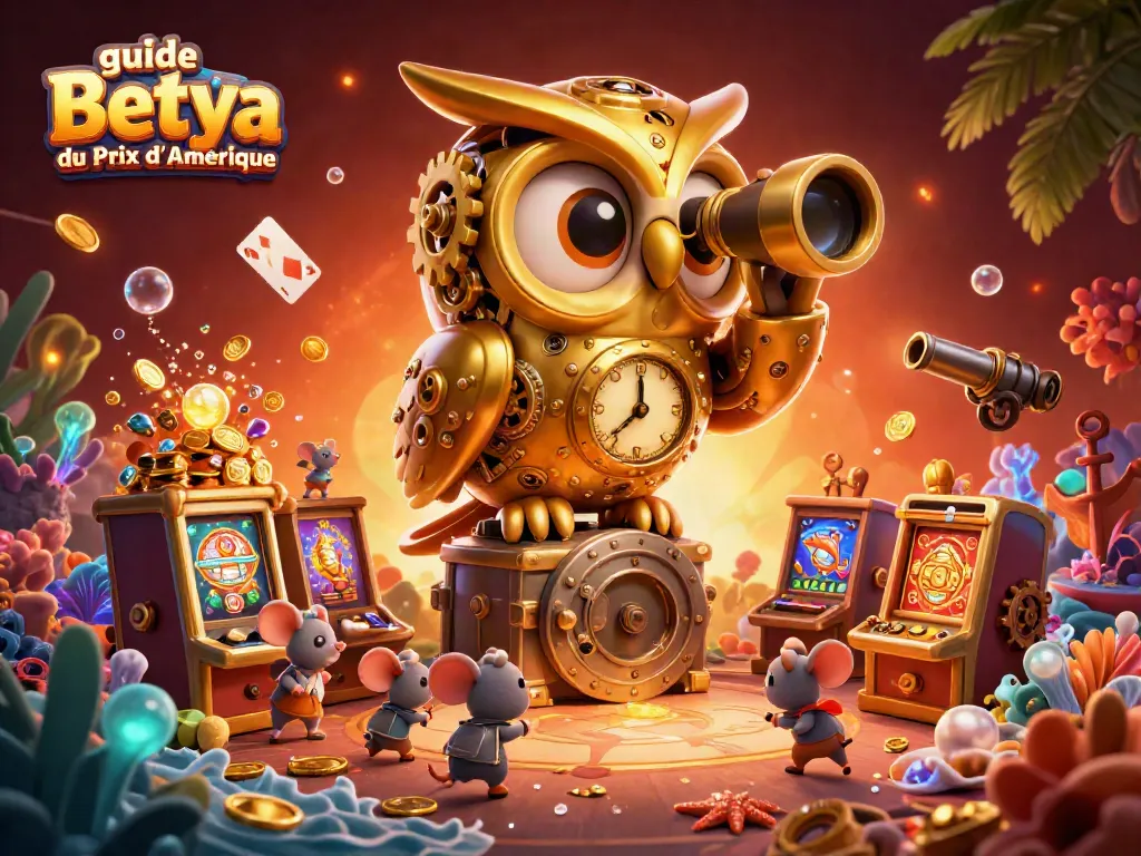 Engage with the guide Betya du Prix d'Amérique in this dynamic casino-themed illustration packed with action.