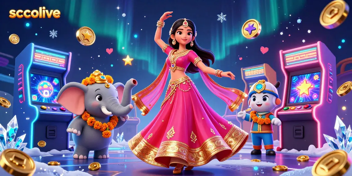 Socolive offers high-quality streaming with a vibrant Bollywood scene amid animated gaming elements.