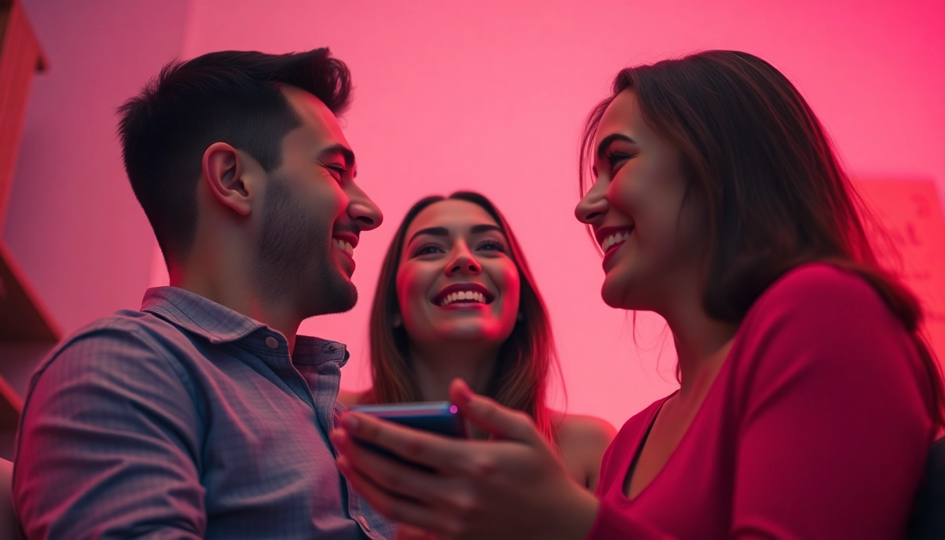 Engaging ai porn chat with a couple exploring intimacy through a digital interface.