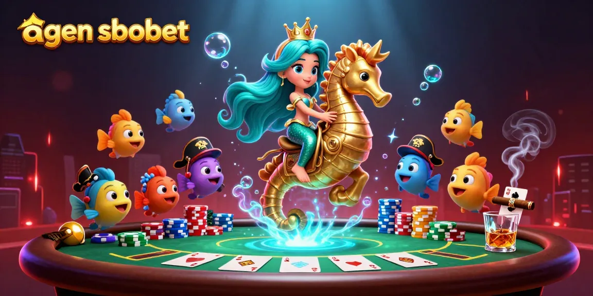 Engage with agen sbobet in an exciting underwater poker adventure featuring vibrant characters and dynamic elements.