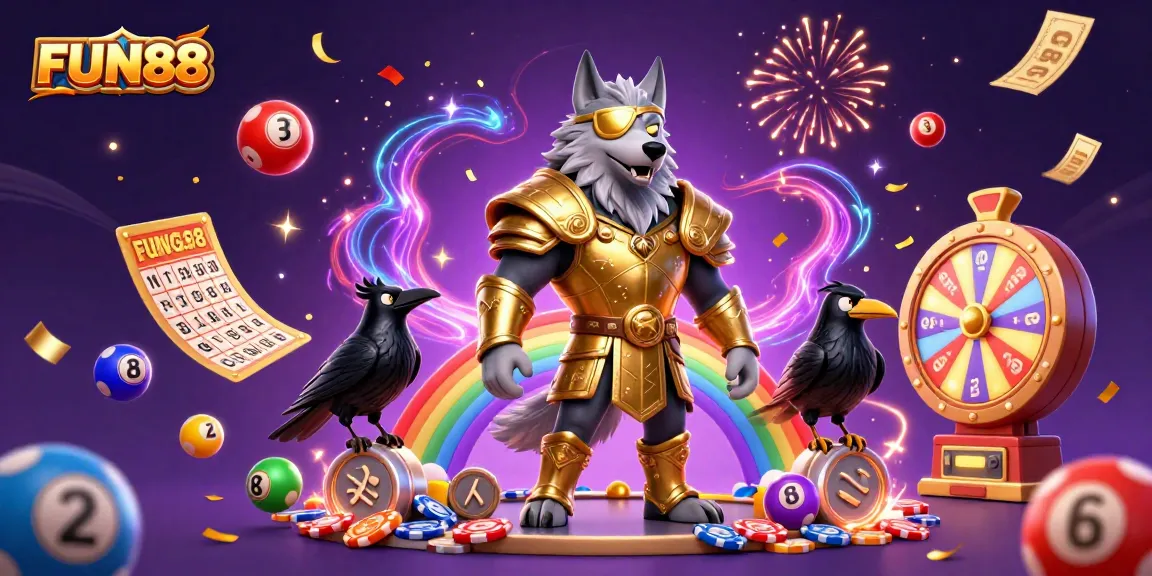 Experience exciting gaming action with FUN88 in a vibrant 3D casino scene filled with chances to win.