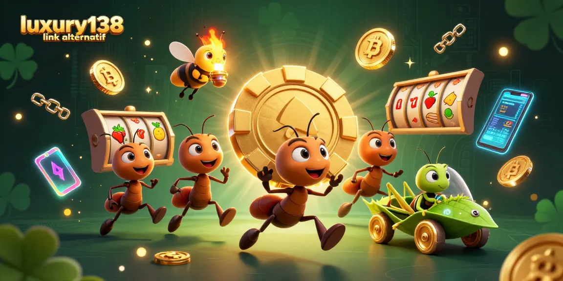 Experience thrilling adventures with luxury138 link alternatif through a colorful casino heist illustration.