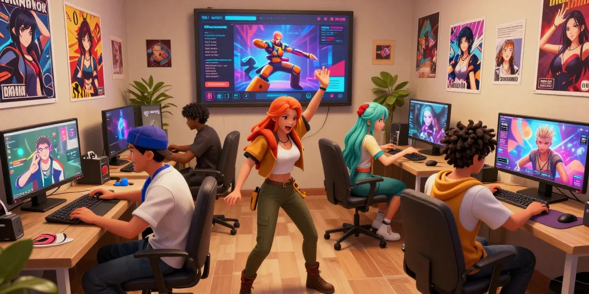 Engaging scene from Status game showcasing avatars in social simulation, vibrant character interaction.