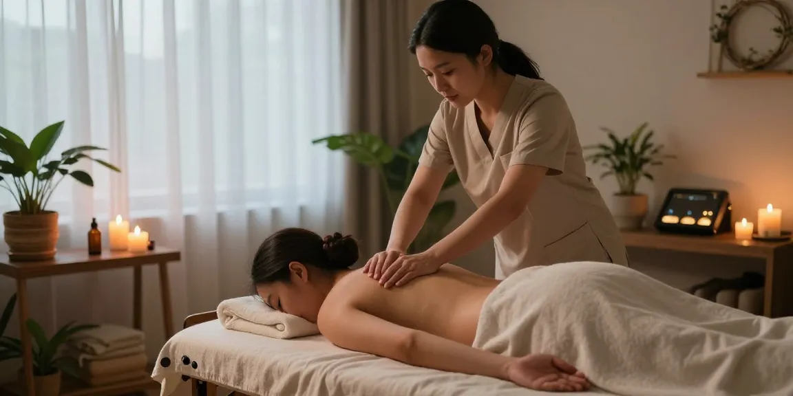 Massage session showcasing a peaceful Swedish massage in a serene spa environment with soothing elements.