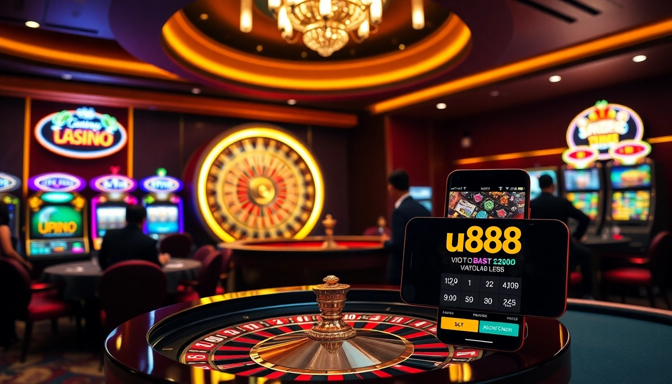 Engage with the excitement of u888 casino games at an opulent gaming table.