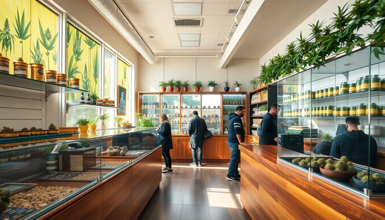 Find local weed stores near me with vibrant displays and inviting atmosphere.