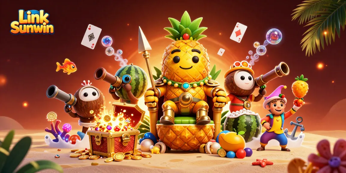 Experience thrilling gameplay with Link Sunwin in a vibrant casino illustration full of action.