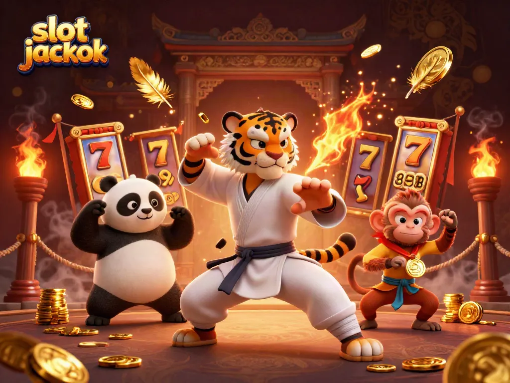 Experience the thrill of slot jackpot with 3D cartoon characters in a vibrant casino atmosphere.
