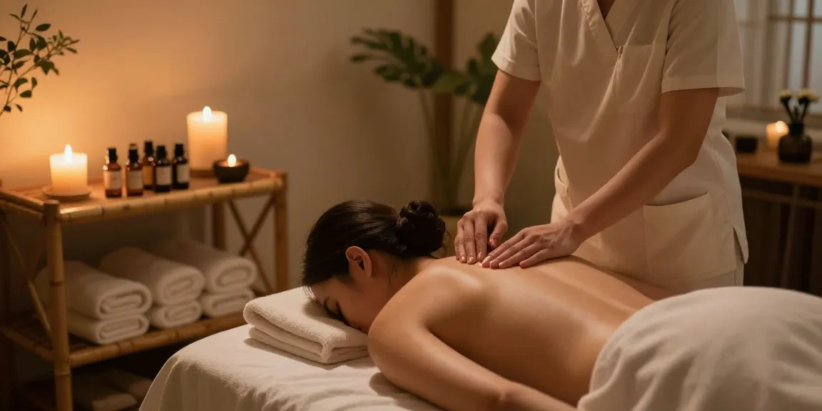 Relaxing 1인샵 spa treatment with calming atmosphere and soothing oils.