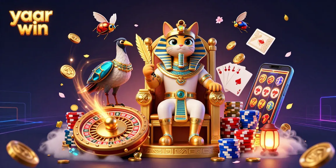 Experience yaar win with dynamic slots and casino elements in a vibrant 3D scene.
