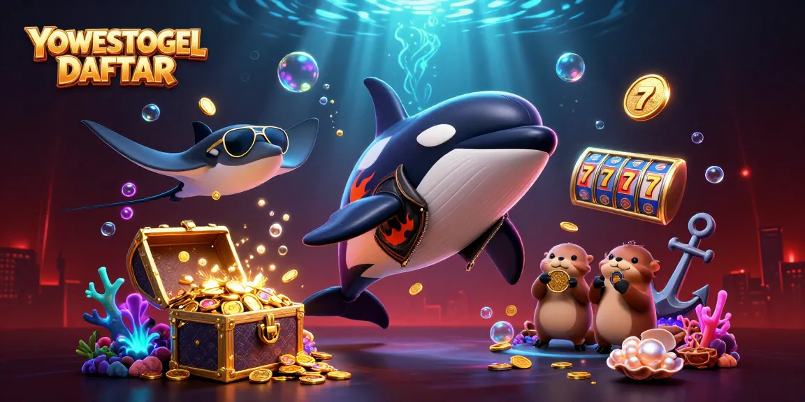 Join the excitement with YOWESTOGEL DAFTAR as the orca and friends win big in a vibrant casino scene.