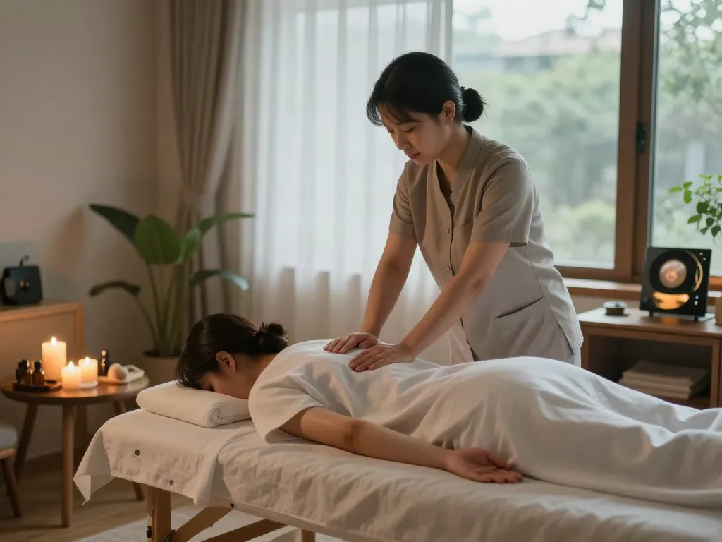 Experience 동대문출장마사지 in a serene home setting with a professional therapist.