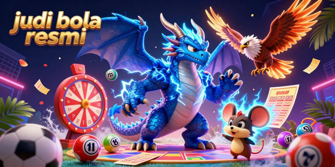 Engage with judi bola resmi through a dynamic scene featuring vibrant sports elements and thrilling characters.