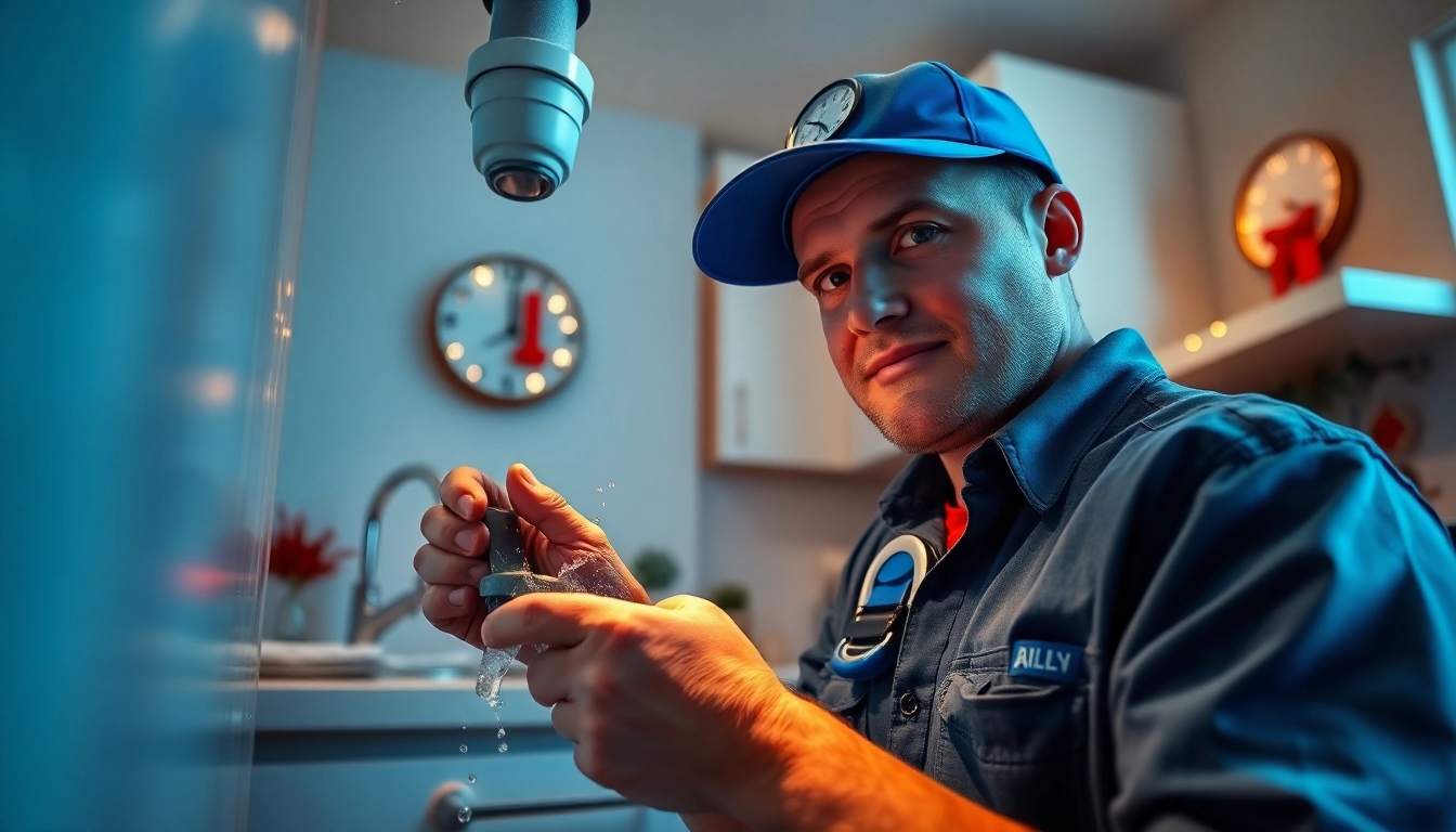 Emergency plumbers on holidays or weekends, a professional plumber fixing a burst pipe in NYC kitchen.